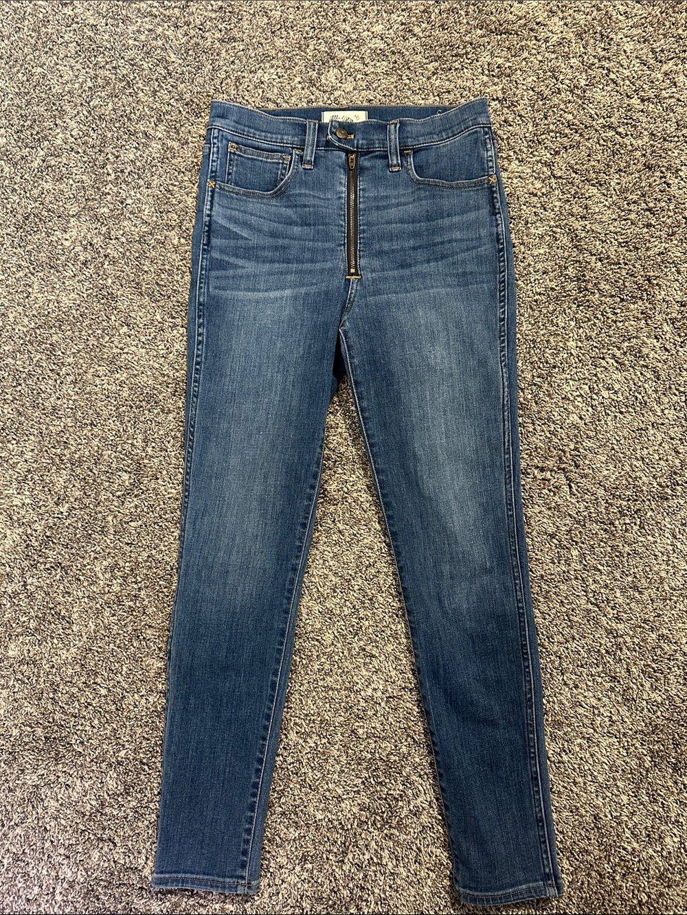 Madewell road tripper 10” High-Rise Skinny Jeans with Front Zip